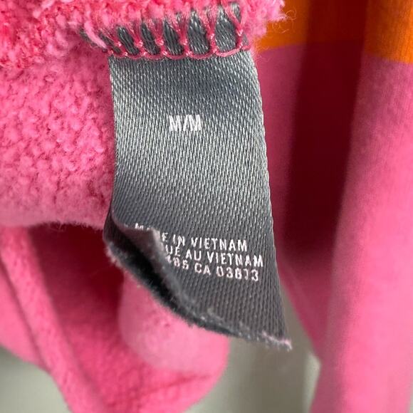 Aerie Striped Sweatshirt Cropped Casual Bright Pink Medium - Picture 5 of 10